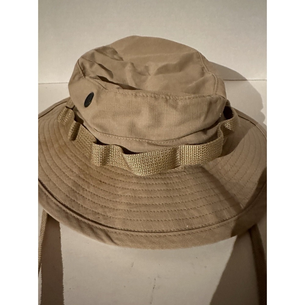 Military Khaki Boonie Hat Type II Ripstop USA Made Safari Tan Beige Size 7 EC